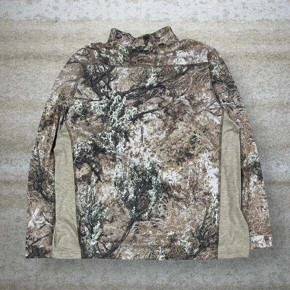 Vintage Cabelas Hunting Camo Jacket Polyester Quarter Zip Woodland 90s - Picture 2 of 3